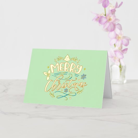 Vroege kerstfeestdag folie feestdagenkaart (Orchidee)