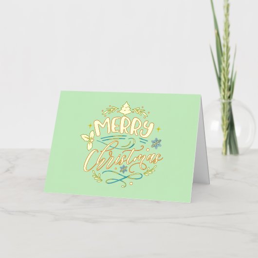 Vroege kerstfeestdag folie feestdagenkaart (Voorkant)