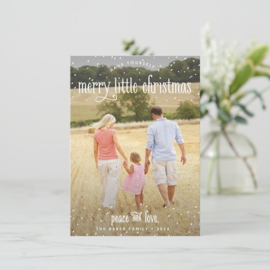 Vroege kerstfeestdag fotokaart feestdagenkaart (Staand voorkant)