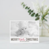 Vroege kerstfeestdag fotokaart feestdagenkaart (Staand voorkant)