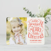 Vroege kerstfeestdag fotokaart feestdagenkaart (Staand voorkant)