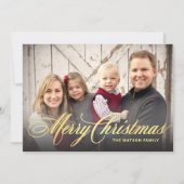 Vroege kerstfeestdag Fotokaarten Faux Gold Foil Kaart (Voorkant)