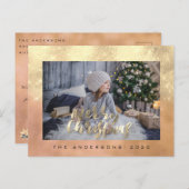 Vroege kerstfeestdag Gold Cottage Foto-Roos Briefkaart (Voorkant / Achterkant)