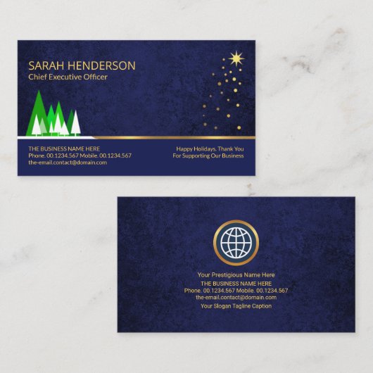 Vroege kerstfeestdag - Groetings - OpstartCEO Visitekaartje (Voorkant / Achterkant)