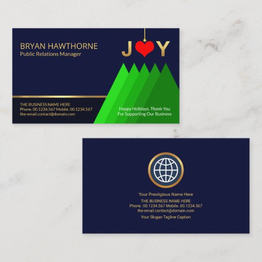 Vroege kerstfeestdag - Groetings - Start - eigenaa Visitekaartje (Voorkant / Achterkant)