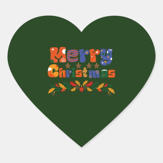 Vroege kerstfeestdag hart sticker (Voorkant)