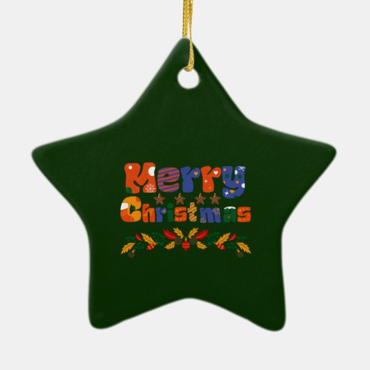 Vroege kerstfeestdag keramisch ornament (Achterkant)