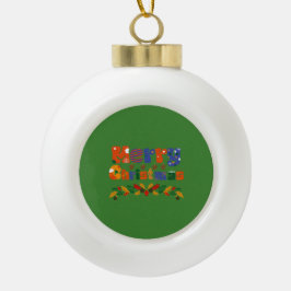 Vroege kerstfeestdag keramische bal ornament