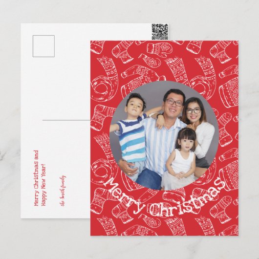 Vroege kerstfeestdag met aangepaste foto's en teks briefkaart (Voorkant / Achterkant)