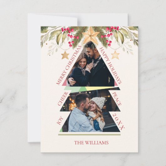 Vroege kerstfeestdag met meerdere foto's Kaart (Voorkant)