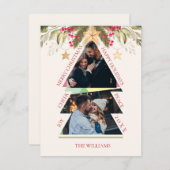 Vroege kerstfeestdag met meerdere foto's Kaart (Voorkant / Achterkant)