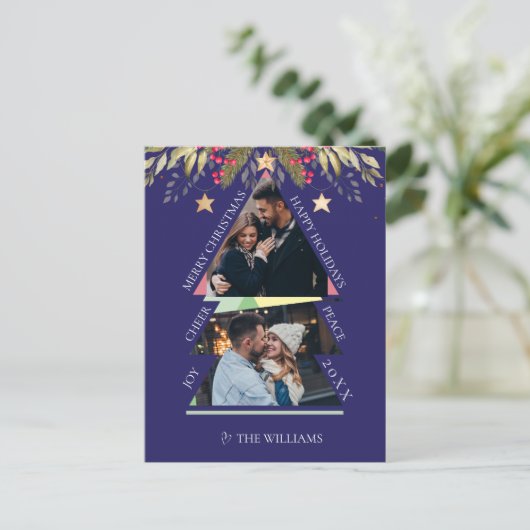 Vroege kerstfeestdag met meerdere foto's Kaart (Staand voorkant)