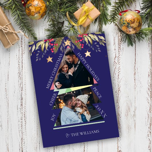 Vroege kerstfeestdag met meerdere foto's Kaart