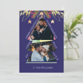 Vroege kerstfeestdag met meerdere foto's Kaart (Staand voorkant)