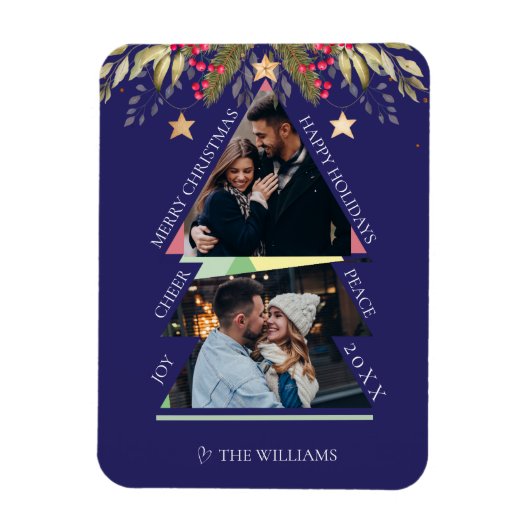 Vroege kerstfeestdag met meerdere foto's Kaart Magneet (Verticaal)