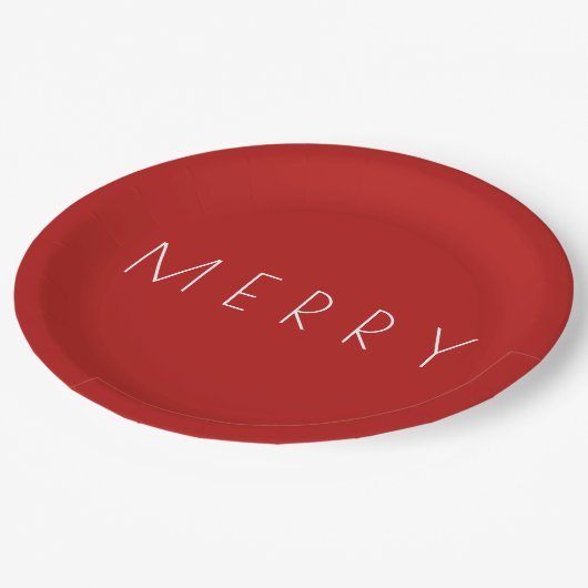 Vroege kerstfeestdag Minimale Rode Witte Partij Papieren Bordje (Gekanteld)