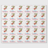 Vroege kerstfeestdag rendiertijd op maat cadeaupapier (Vlak)