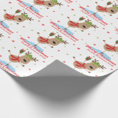 Vroege kerstfeestdag rendiertijd op maat cadeaupapier (Hoek)