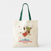 Vroege kerstfeestdag rendiertijd op maat tote bag (Achterkant)