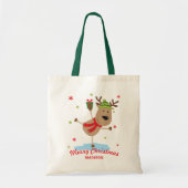 Vroege kerstfeestdag rendiertijd op maat tote bag (Voorkant)