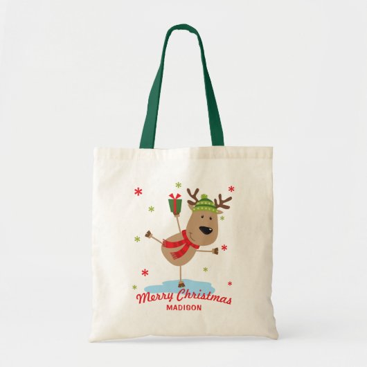 Vroege kerstfeestdag rendiertijd op maat tote bag (Voorkant)