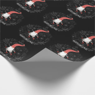 Vroege kerstfeestdag rood en zwart cadeaupapier