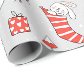 Vroege kerstfeestdag — Sluitkat en konijnen Cadeaupapier (Rol Hoek)