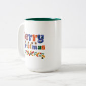 Vroege kerstfeestdag tweekleurige koffiemok (Voorkant links)