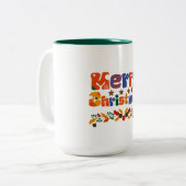 Vroege kerstfeestdag tweekleurige koffiemok (Voorkant links)