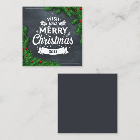 Vroege kerstfeestdag vierkante visitekaartje (Voorkant / Achterkant)