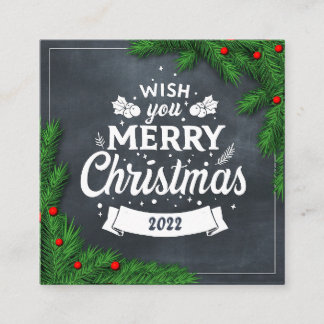 Vroege kerstfeestdag vierkante visitekaartje