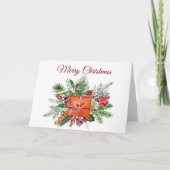 Vroege kerstfeestdag Waterverf Collage Kaart (Voorkant)