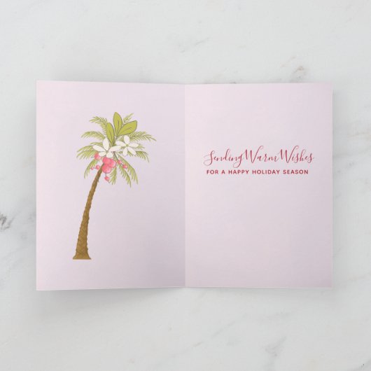 Vroege kerstfeestdag Waterverf Floral Feestdagen Kaart (Binnen)