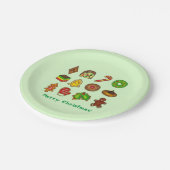 Vroege kerstfeestdagen, koekjes en broodjes bakken papieren bordje (Gekanteld)