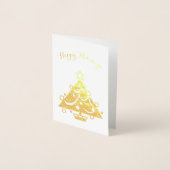 Vroege kerstfeestdagen met gouden kerstbomen folie kaarten (Voorkant)