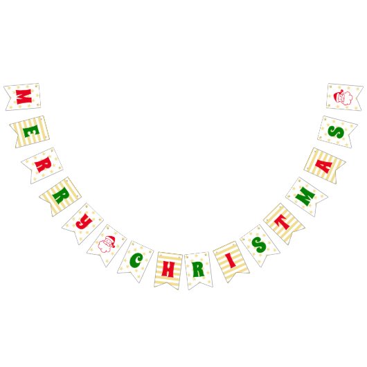 Vroege kerstfeestdagen met gouden sterren Santa Fu Vlaggetjes (Alle)