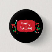 Vroege kerstfeestelijke feestdag ronde button 3,2 cm (Voorkant)
