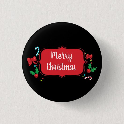 Vroege kerstfeestelijke feestdag ronde button 3,2 cm (Voorkant)