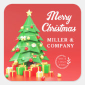 Vroege kerstfeestelijke Feestdagen Bedrijfskritiek Vierkante Sticker (Voorkant)