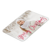 Vroege kerstfeestelijke foto van Red Script Holida Magneet (Linkerzijde)