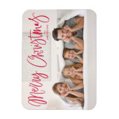 Vroege kerstfeestelijke foto van Red Script Holida Magneet (Verticaal)