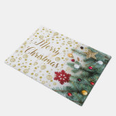 Vroege kerstfeestelijke gouden cirkels deurmat (Schuin)