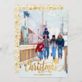 Vroege kerstfeestelijke goudserie Aangepaste fotok Feestdagenkaart (Voorkant / Achterkant)