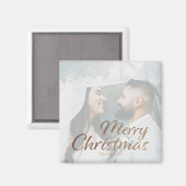 Vroege kerstfeestjes Gold Aangepaste foto's & naam Magneet (Voorkant / Achterkant)