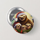Vroege kerstfeestjes ronde button 5,7 cm (Voorkant /achterkant)