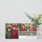 Vroege kerstfoto - 3 foto's feestdagenkaart (Staand voorkant)