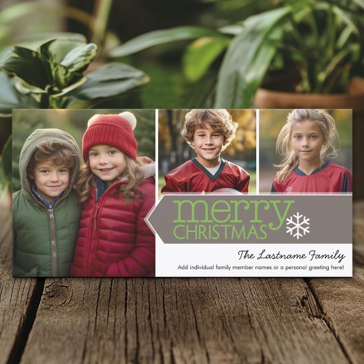 Vroege kerstfoto - 3 foto's feestdagenkaart