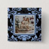 Vroege kerstfoto blauwe Button (Voorkant)