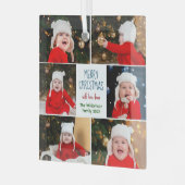 Vroege kerstfoto Collage Cute Custom Cute Gift Glas Ornament (Voorkant links)