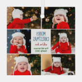 Vroege kerstfoto Collage Cute Custom Cute Gift Glas Ornament (Achterkant)